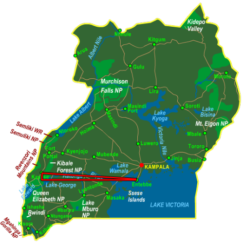 Map Queen Elizabeth National Park - Fly In (3 days)